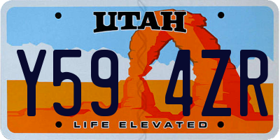 UT license plate Y594ZR