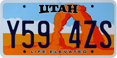 UT license plate Y594ZS