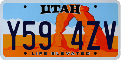 UT license plate Y594ZV