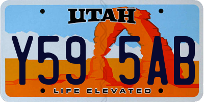 UT license plate Y595AB