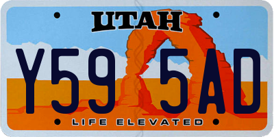 UT license plate Y595AD