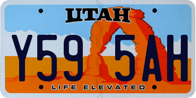 UT license plate Y595AH