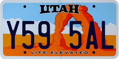 UT license plate Y595AL