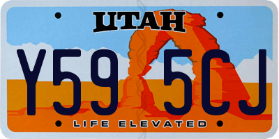 UT license plate Y595CJ