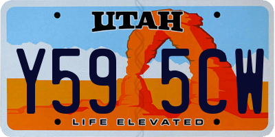 UT license plate Y595CW
