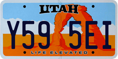UT license plate Y595EI