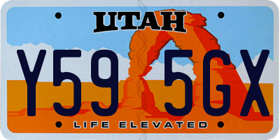 UT license plate Y595GX