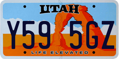 UT license plate Y595GZ