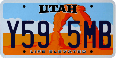 UT license plate Y595MB