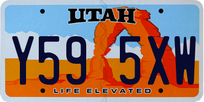 UT license plate Y595XW