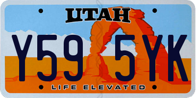 UT license plate Y595YK