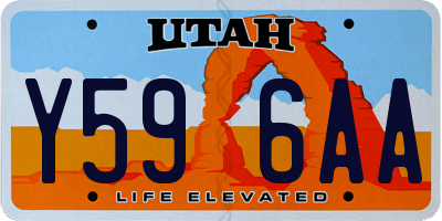 UT license plate Y596AA