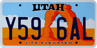 UT license plate Y596AL