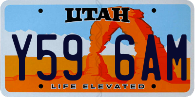 UT license plate Y596AM