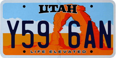 UT license plate Y596AN