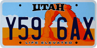 UT license plate Y596AX