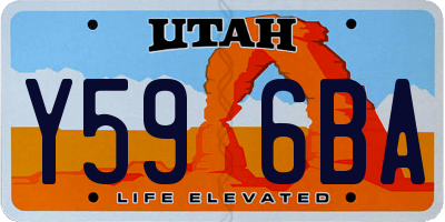 UT license plate Y596BA