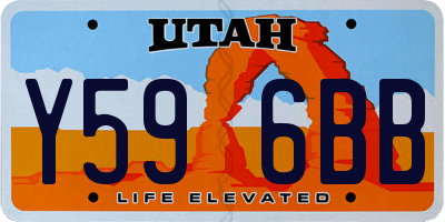 UT license plate Y596BB