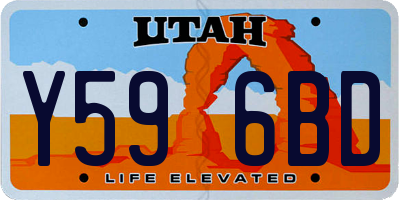 UT license plate Y596BD