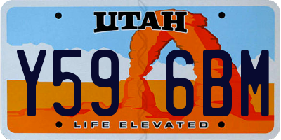 UT license plate Y596BM