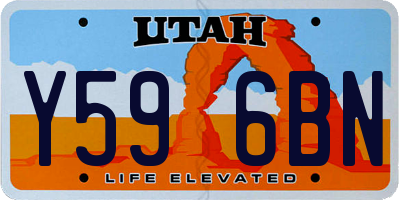 UT license plate Y596BN