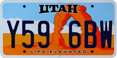 UT license plate Y596BW