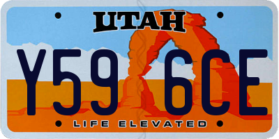 UT license plate Y596CE