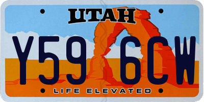 UT license plate Y596CW