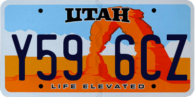 UT license plate Y596CZ