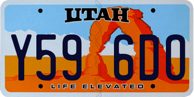 UT license plate Y596DO