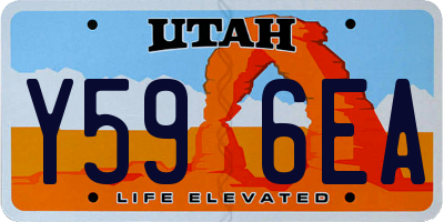UT license plate Y596EA