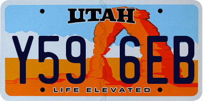 UT license plate Y596EB