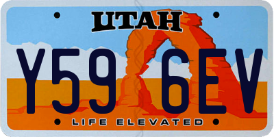 UT license plate Y596EV
