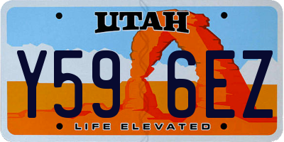 UT license plate Y596EZ