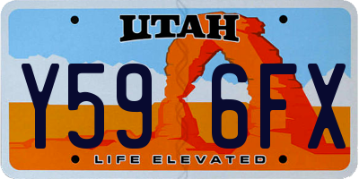 UT license plate Y596FX