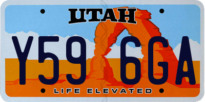 UT license plate Y596GA