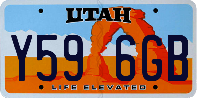 UT license plate Y596GB
