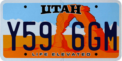 UT license plate Y596GM