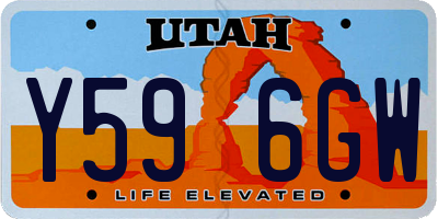 UT license plate Y596GW