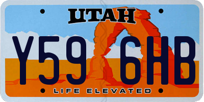 UT license plate Y596HB