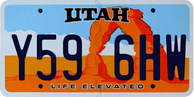 UT license plate Y596HW