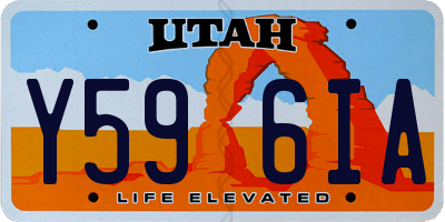 UT license plate Y596IA