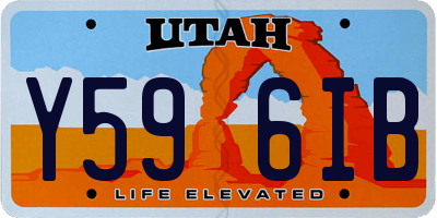 UT license plate Y596IB