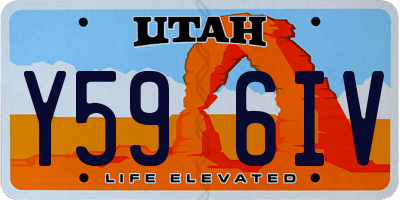 UT license plate Y596IV