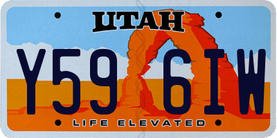 UT license plate Y596IW