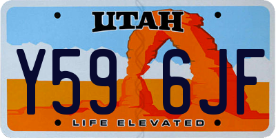 UT license plate Y596JF