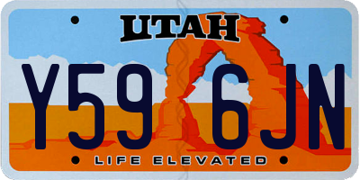 UT license plate Y596JN