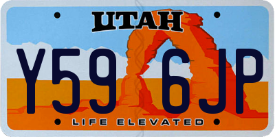 UT license plate Y596JP