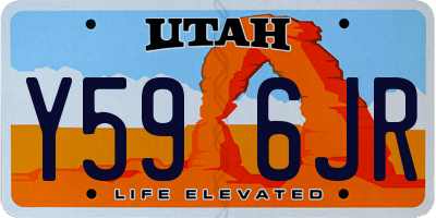 UT license plate Y596JR