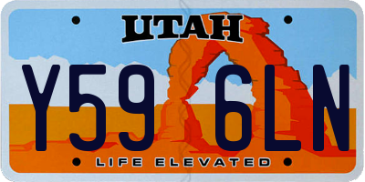 UT license plate Y596LN